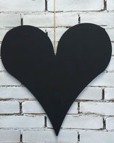 Memobord zwart hout hart