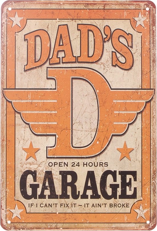 Metalen plaatje - Dad's Garage