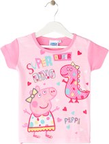 Peppa Pig / Peppa Big T-shirt - Super Dino - Roze - Maat 110