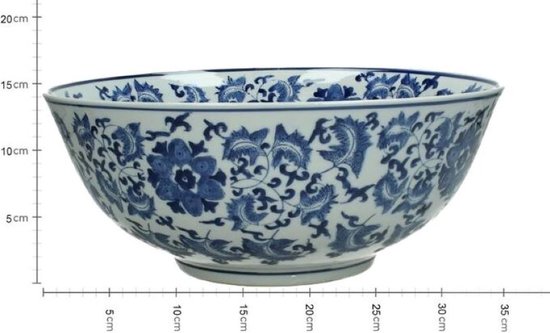 reactie ik heb het gevonden Smeltend Decoratieve schaal - Delfts blauw - 35 cm - fruitschaal keramiek - grote  schaal -... | bol.com