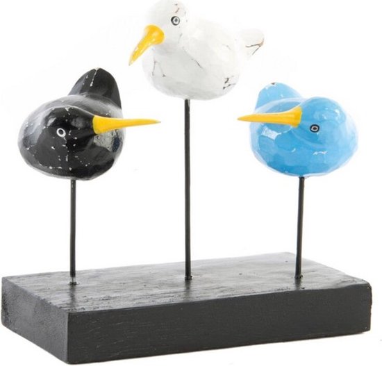 Decoratieve figuren DKD Home Decor Hout Metaal Vogels Verouderde afwerking