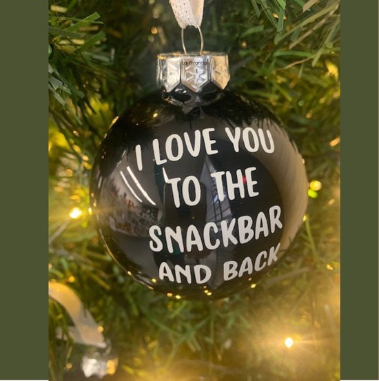 BAL DE NOËL Je t'aime au snack et retour. Noir avec blanc