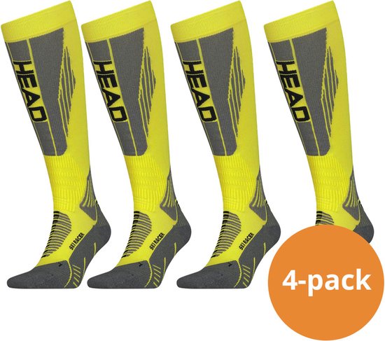 HEAD Skisokken Unisex Racer Kneehigh 4-pack Neon Yellow