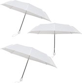 3X Opvouwbaar paraplu's - handopening paraplu - Stevig paraplu met diameter van 100 cm - Wit