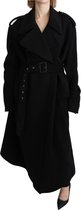 Scheerwol zwarte blazer trenchcoat jas