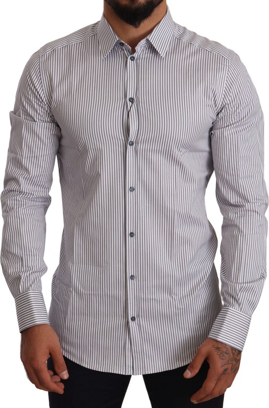 Dolce & Gabbana Light Blue Cotton GOLD Dress Formal Shirt