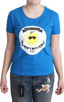 Blauw katoenen T-shirt met Sunny Milano-print