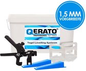 Qerato Levelling 1,5 mm Kit XL - Tegel levelling clips (500 stuks) - Inclusief 250 keggen & tang - Nivelleer systeem- tegeldikte 3-13 mm