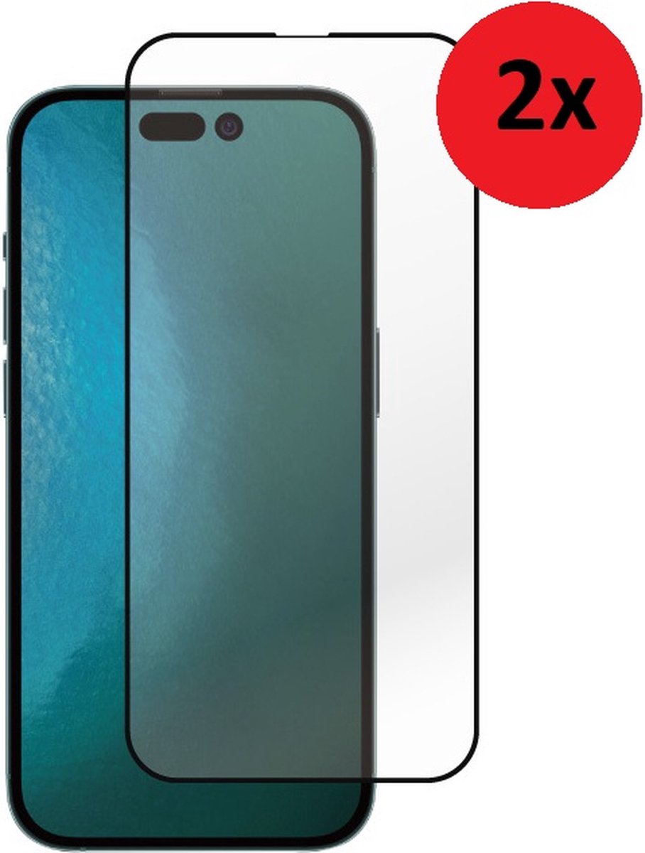 MoDo screenprotector Geschikt voor iPhone 14 Pro - Full Glas - 2 stuks