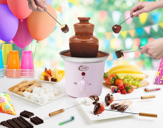 Bestron Chocoladefontein ACF300P - Chocolade fondue - 3 lagen - Roze - 5 jaar garantie — afbeelding 2