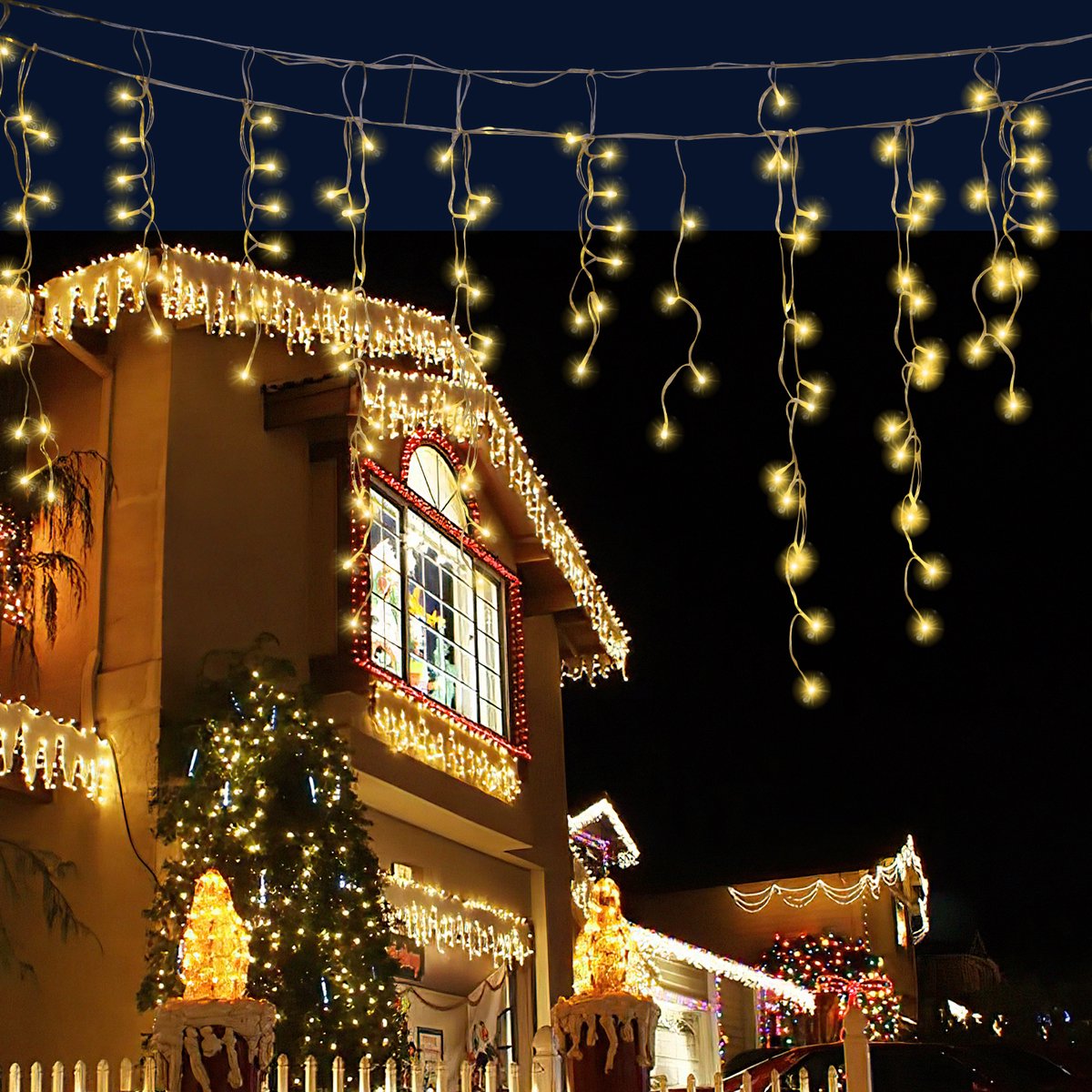 200 LED bevriezende Kerstverlichting regen ijspegel decoratie kerst