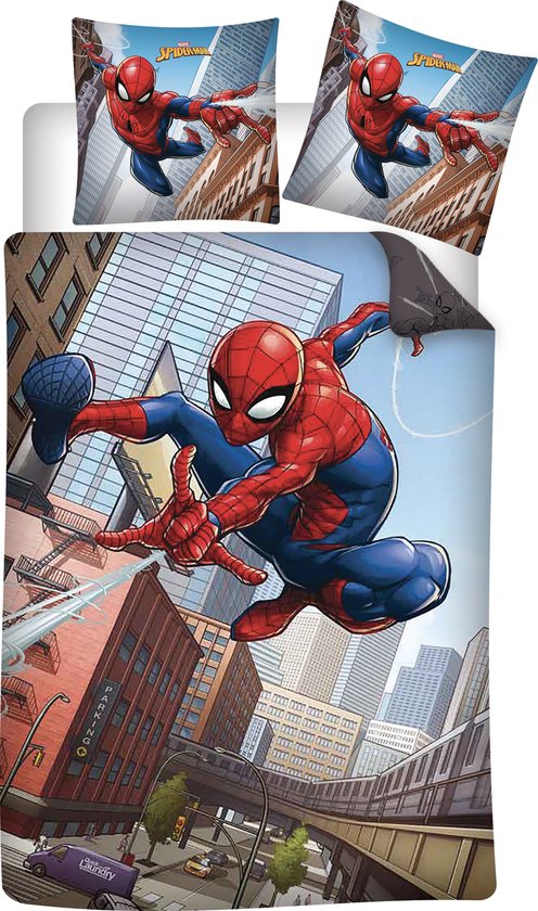 Housse de couette Spiderman 140x200cm taie d'oreiller 65x65cm 100% Katoen |  bol.com