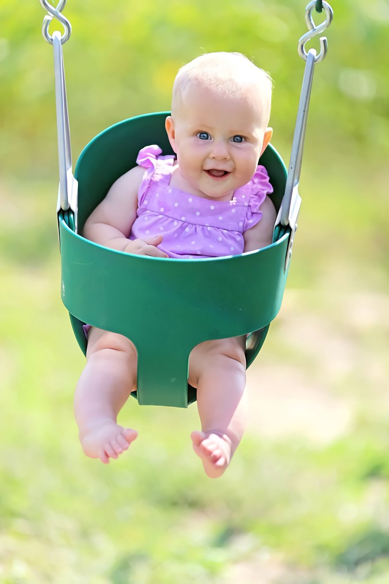 JAXY Babyschommel - Kinderschommel - Babyswing - Babyschommel Buiten - Peuter Schommel - Schommel Baby Buiten - Schommelzitje - Baby Schommel - Groen — afbeelding 2