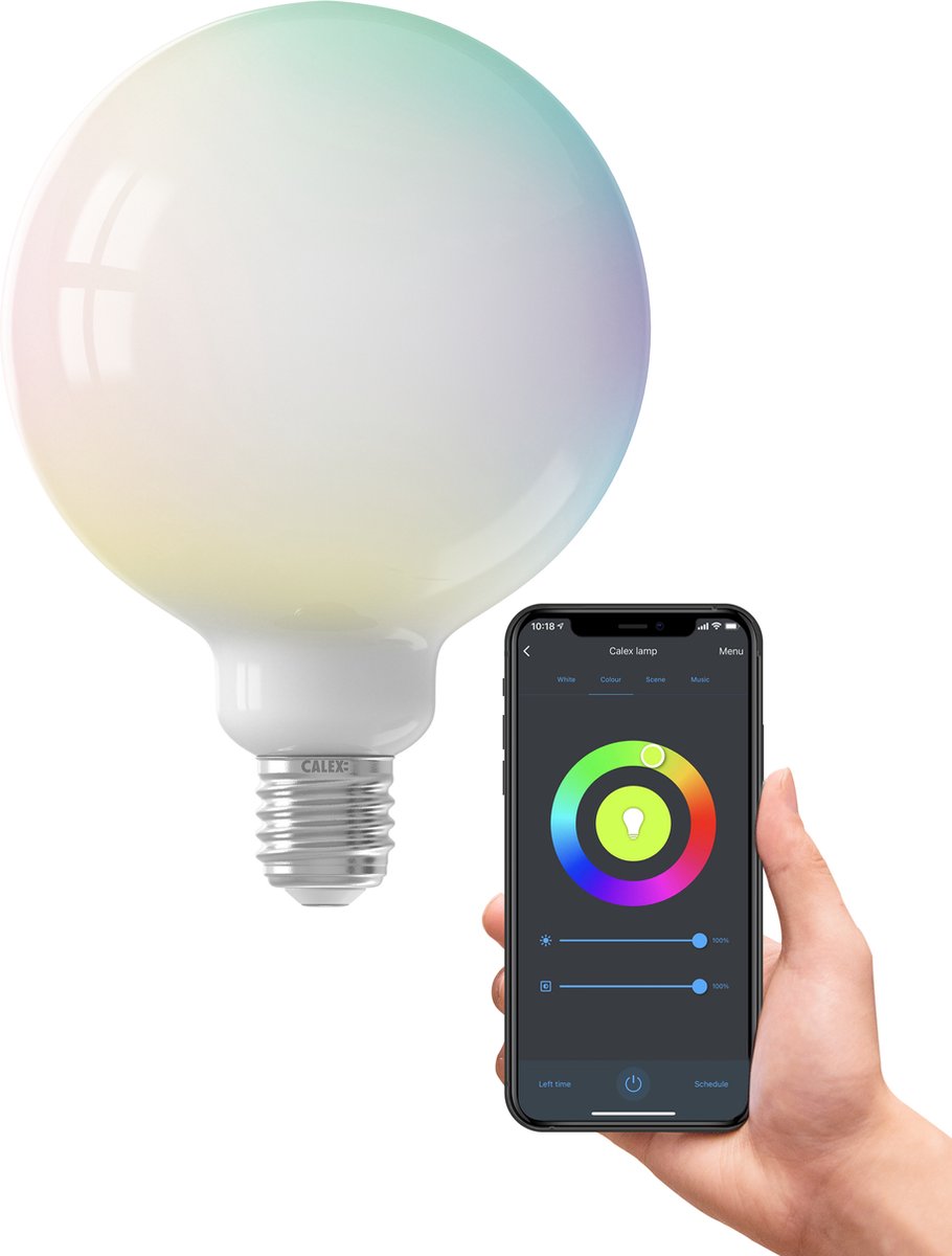 Calex smart LED E27 globe1800-3000 kelvin + RGB