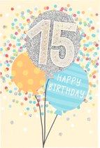 Cijferkaarten - De mooiste Leetijd - Verjaardagskaart 15 Happy Birthday