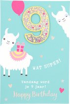 Cijferkaarten - De mooiste Leetijd - Verjaardagskaart Wat super! Vandaag word je 9 jaar!...