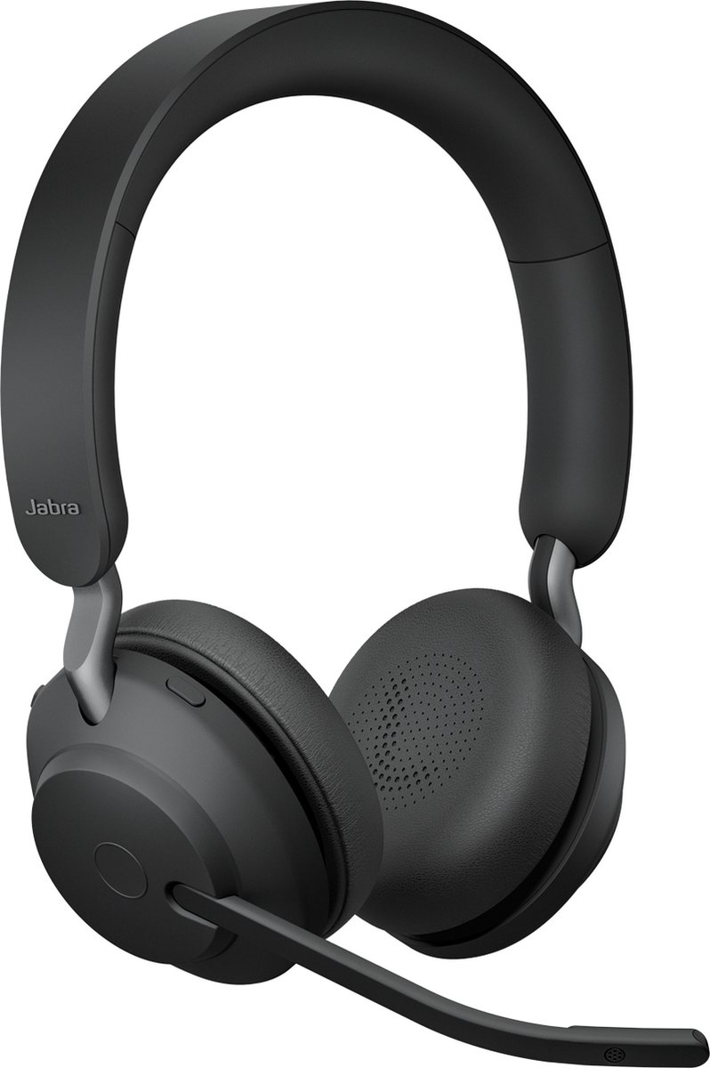 Jabra Evolve2 65 UC Stereo + Stand - Bluetooth Headset - op oor- draadloos - USB-C - noise isolating - Zwart