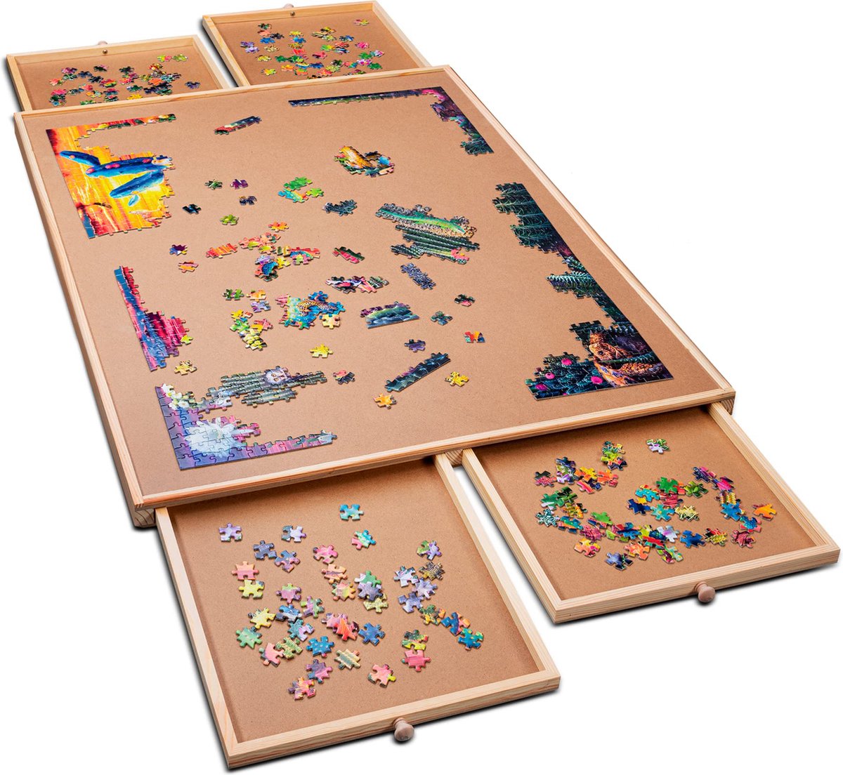 Achat Plateau de puzzle portable avec tiroirs et couvercle - 1500