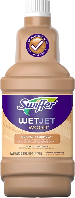 SWIFFER - WetJet Wood Bois Lingettes de nettoyage pour sols