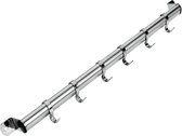Metaltex - Hangend rek voor keukengerei - Roestvrijstaal - 6 haken - wandmontage - incl. montagemateriaal - lengte 38 cm