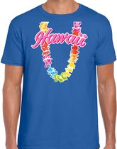 Hawaii slinger t-shirt blauw voor heren - Zomer kleding L