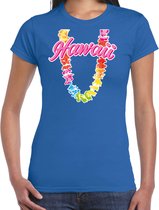 Hawaii slinger t-shirt blauw voor dames - Zomer kleding XL