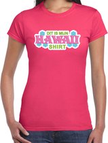 Dit is mijn Hawaii shirt zomer t-shirt roze voor dames- Zomer kleding S