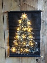 Wanddoek kerstboom led verlichting maat S 45 x 60 cm Wanddoek wandkleed | 121314 | Home Sweet Home