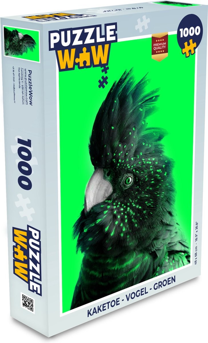 Puzzel Kaketoe - Vogel - Groen - Legpuzzel - Puzzel 1000 stukjes volwassenen