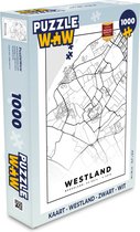 Puzzel Kaart - Westland - Zwart - Wit - Legpuzzel - Puzzel 1000 stukjes volwassenen