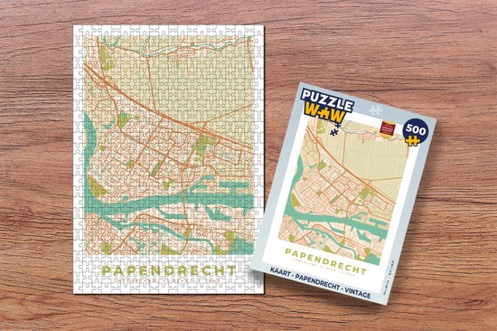Puzzle Carte - Papendrecht - Vintage - Puzzle - Puzzle 500 pièces