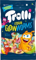 Trolli - Sour Glowwormes -  Zak van 1 kg wormen snoepjes - Lactosevrij  en Glutenvrij