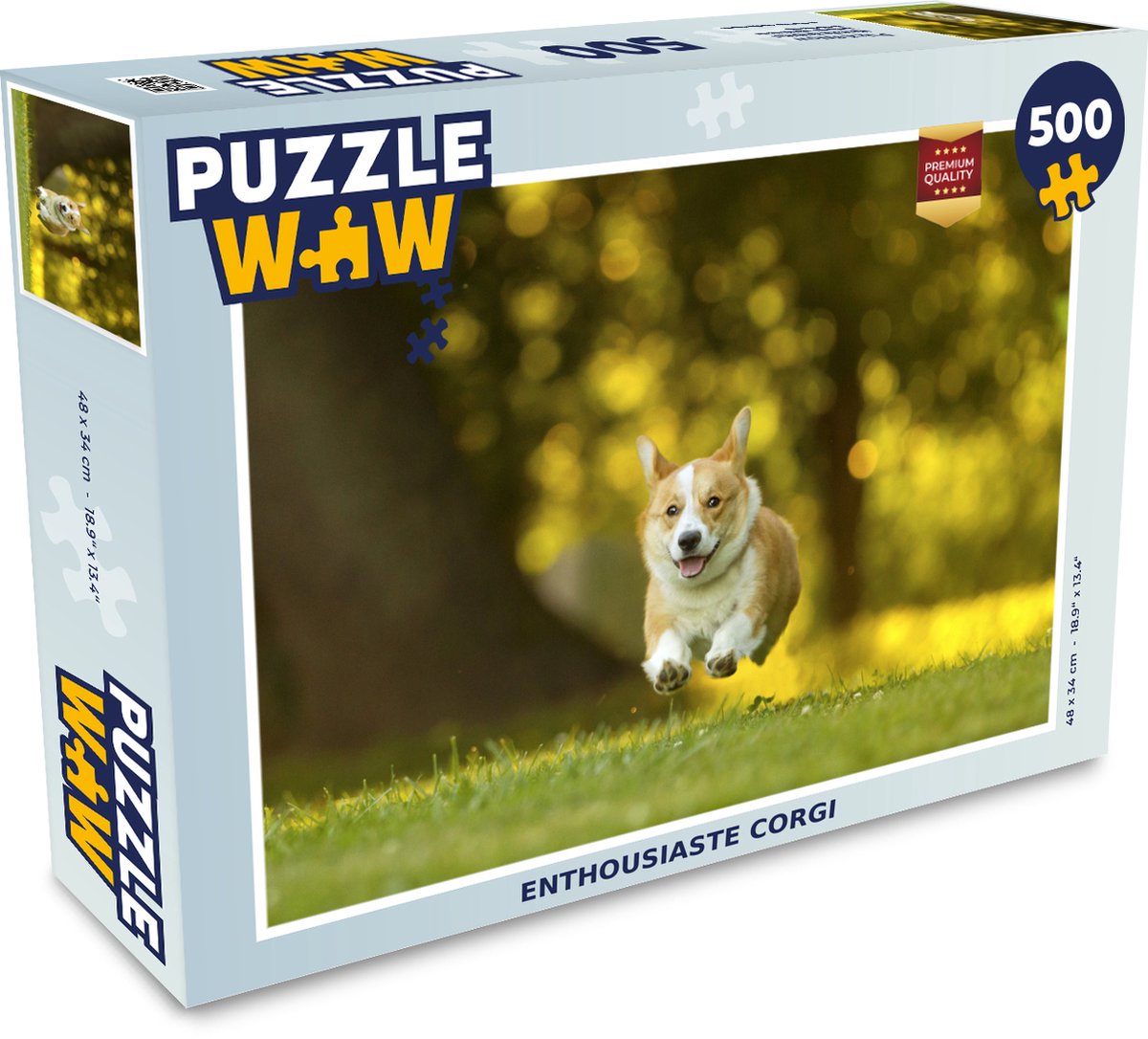 Puzzel Enthousiaste corgi - Legpuzzel - Puzzel 500 stukjes