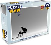Puzzel Een piano in een grijze ruimte - Legpuzzel - Puzzel 500 stukjes