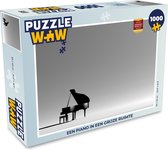 Puzzel Een piano in een grijze ruimte - Legpuzzel - Puzzel 1000 stukjes volwassenen