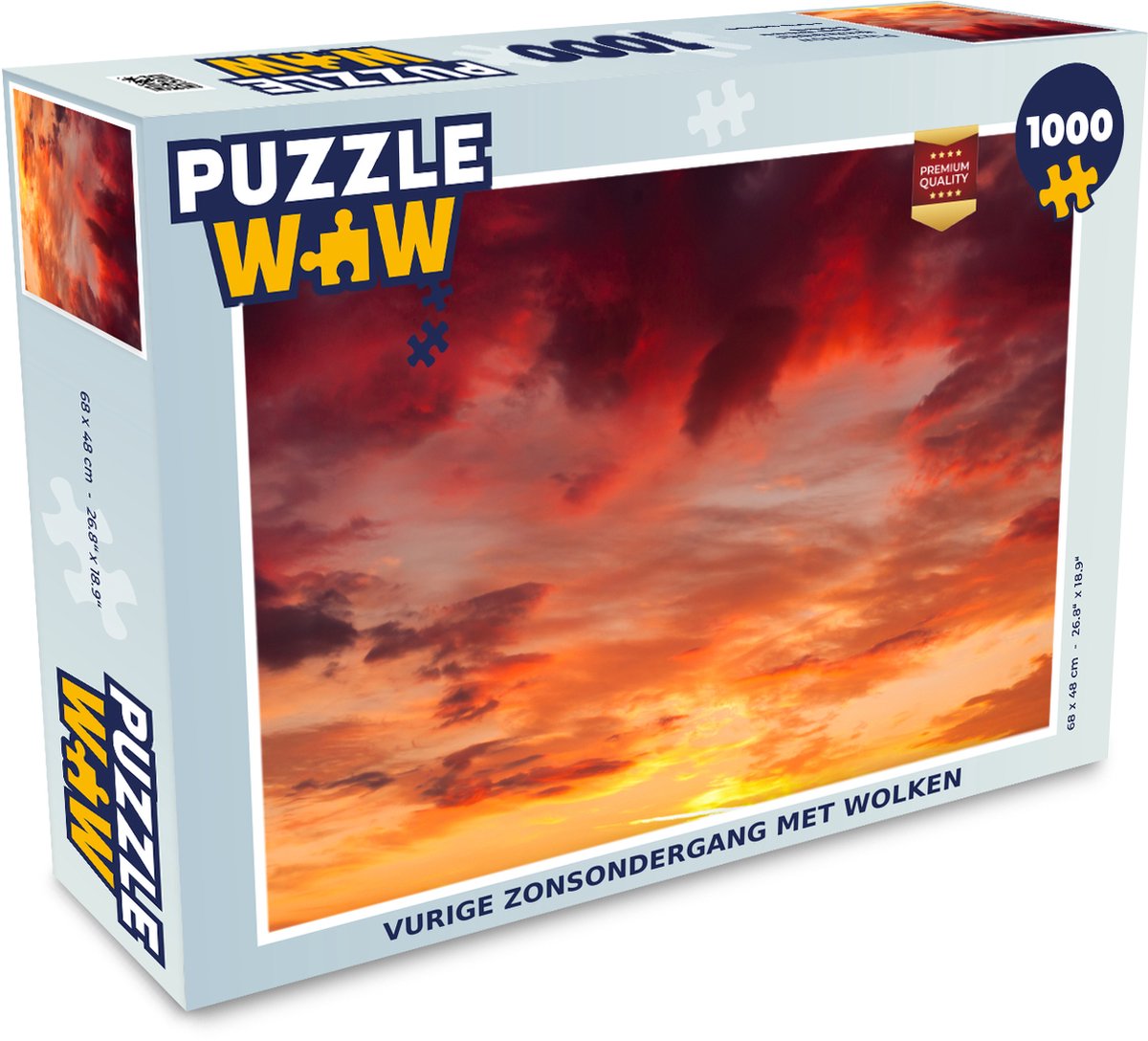 Puzzel Wolken - Zon - Rood - Legpuzzel - Puzzel 1000 stukjes volwassenen