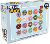 Puzzel Fastfood gekleurde donuts - Legpuzzel - Puzzel 500 stukjes