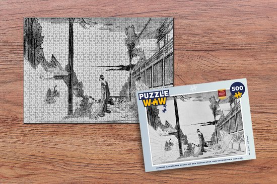 Puzzle Scène d'illustration japonaise d'après une pièce de Katsushika Hokusai - Puzzle - Puzzle 500 pièces