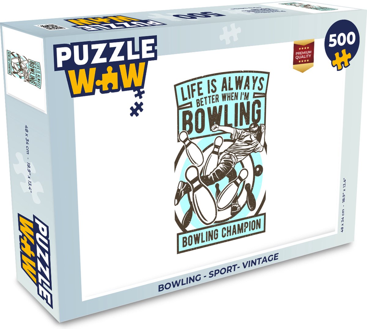 Puzzel Bowling - Sport- Vintage - Legpuzzel - Puzzel 500 stukjes