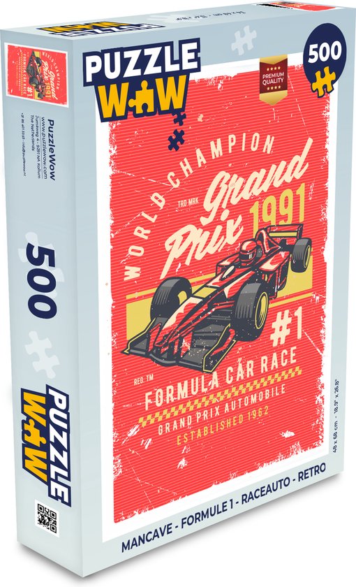 Puzzel Mancave - Formule 1 - Raceauto - Retro - Legpuzzel - Puzzel 500 stukjes