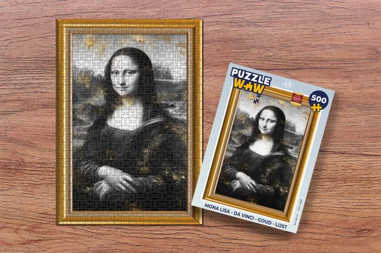 Muurdecoratie Mona Lisa Met Een Donkerblauw Mondkapje - Schilderij Van Leonardo Da Vinci Zwart Wit 120x180 Cm Tuinposter Tuindoek Buitenposter