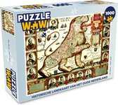 Puzzel Historische landkaart van het oude Nederland - Legpuzzel - Puzzel 1000 stukjes volwassenen