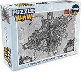 Puzzel Stadskaart - Nederland - Zwart Wit - Legpuzzel - Puzzel 1000 stukjes volwassenen - Plattegrond