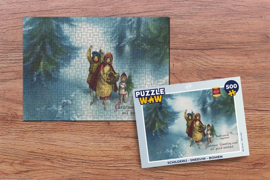 Puzzle Message de Noël - Neige - Noël - Puzzle - Puzzle 500 pièces - Noël - Cadeau - Cadeau de Noël pour hommes, femmes et enfants - Sinterklaas présente - Sinterklaas pour les grands enfants