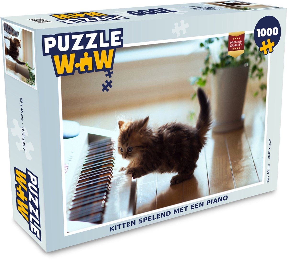 Puzzle 1000 Pièces 'Chat à La Plage' - 70x50 Cm - Pour Adultes Et Enfants - Neuf