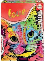EDUCA - puzzel - 1000 stuks - Dean Russo - Tilt Cat love