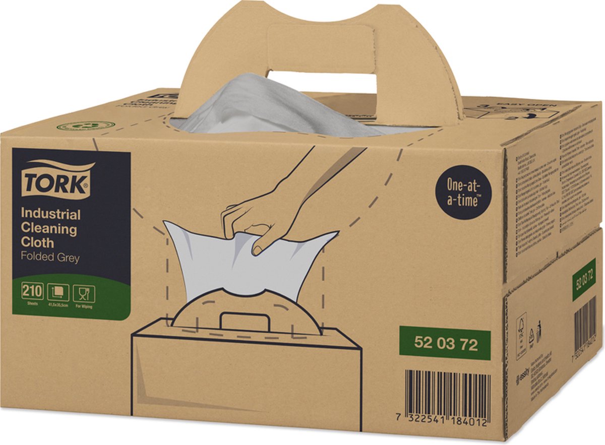 Goedkoopste Reinigingsdoek Tork W7 Premium Industrial dispenserdoos 1-laags 210 vel grijs 520372