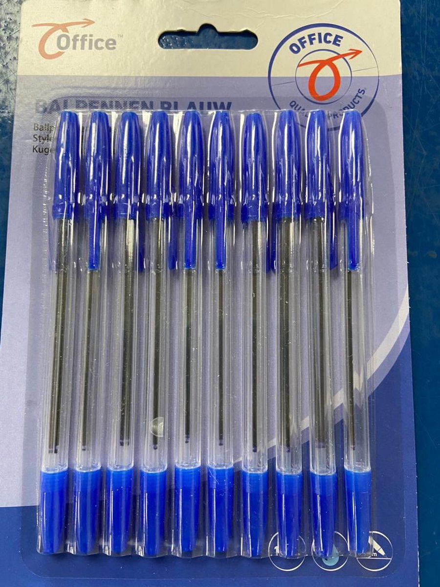 Balpennen blauw 10 stuks