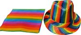 Regenboog setje van 2 stuks - 1x bandana, 1x gleufhoedje- Pride - LHBTIQA+ - Rainbow