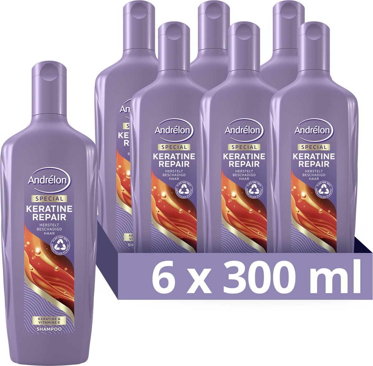 Andrélon Shampoo Keratine Repair - 6 x 300 ml - Voordeelverpakking | bol.com